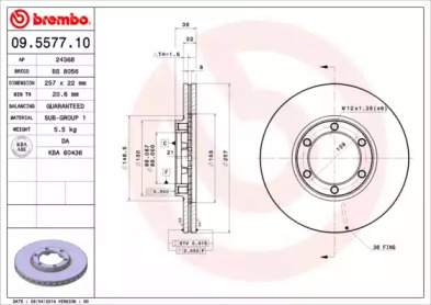 Тормозной диск A.B.S. 09.5577.10