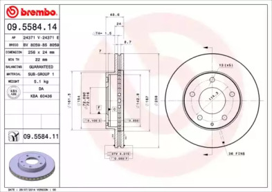 Тормозной диск A.B.S. 09.5584.11