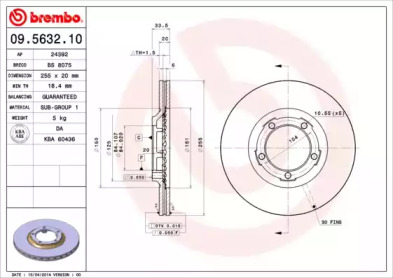 Тормозной диск A.B.S. 09.5632.10