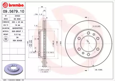 Тормозной диск A.B.S. 09.5679.10