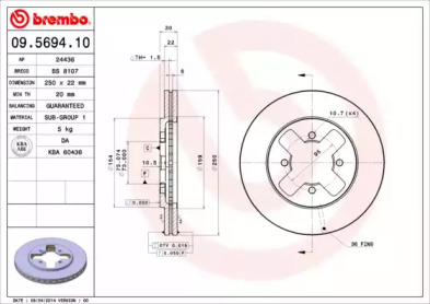 Тормозной диск A.B.S. 09.5694.10