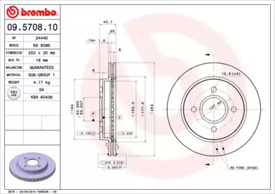 Тормозной диск A.B.S. 09.5708.10