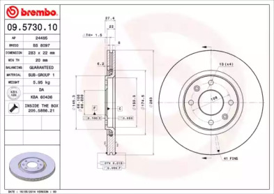 Тормозной диск A.B.S. 09.5730.10