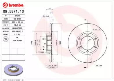 Тормозной диск A.B.S. 09.5871.10