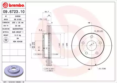 Тормозной диск A.B.S. 09.6723.10