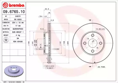 Тормозной диск A.B.S. 09.6765.10