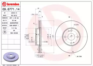 Тормозной диск A.B.S. 09.6771.14