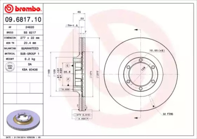 Тормозной диск A.B.S. 09.6817.10