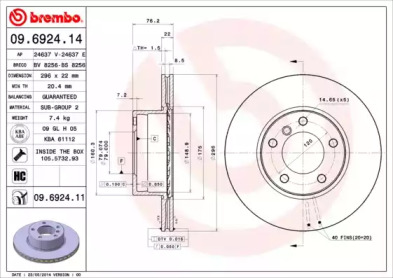 Тормозной диск A.B.S. 09.6924.11