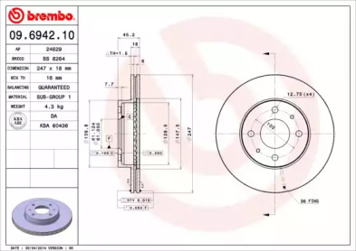 Тормозной диск A.B.S. 09.6942.10