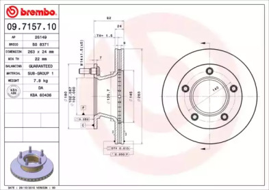 Тормозной диск A.B.S. 09.7157.10