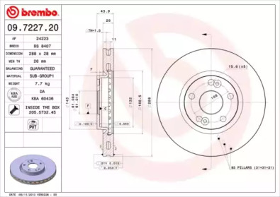 Тормозной диск A.B.S. 09.7227.20