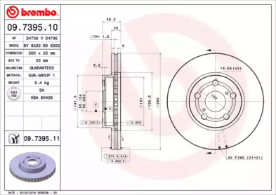 Тормозной диск A.B.S. 09.7395.11