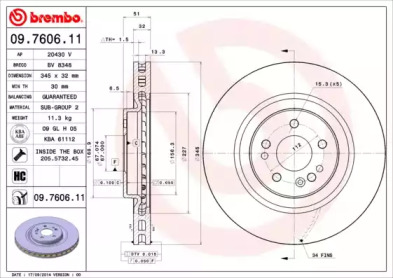 Тормозной диск A.B.S. 09.7606.11