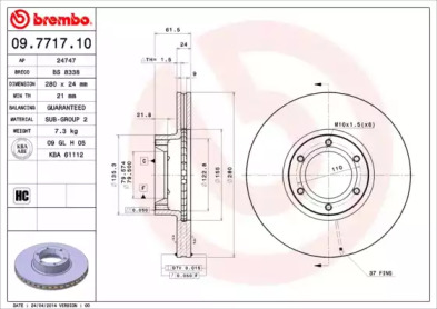 Тормозной диск A.B.S. 09.7717.10