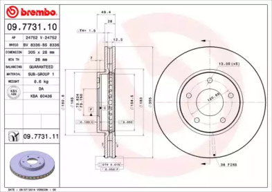 Тормозной диск A.B.S. 09.7731.11