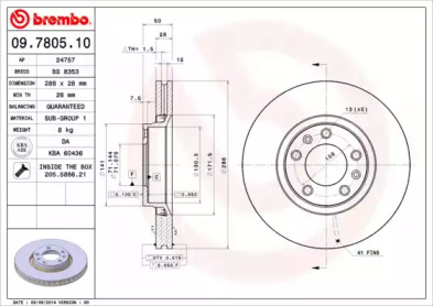 Тормозной диск A.B.S. 09.7805.10