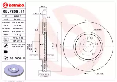 Тормозной диск A.B.S. 09.7808.11