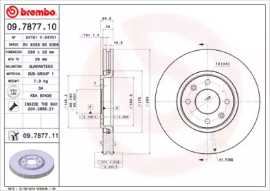 Тормозной диск A.B.S. 09.7877.11