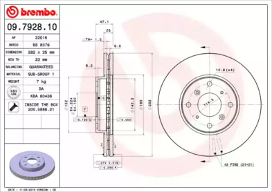 Тормозной диск A.B.S. 09.7928.10