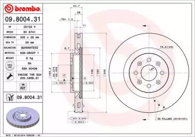 Тормозной диск A.B.S. 09.8004.31