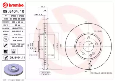 Тормозной диск A.B.S. 09.8404.10