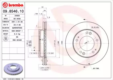 Тормозной диск A.B.S. 09.8546.10