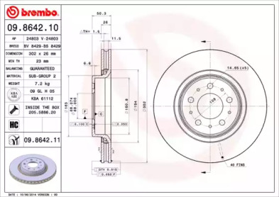 Тормозной диск A.B.S. 09.8642.11