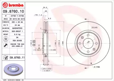 Тормозной диск A.B.S. 09.8760.11