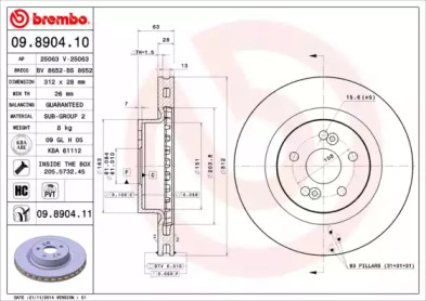 Тормозной диск A.B.S. 09.8904.10