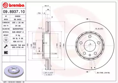 Тормозной диск A.B.S. 09.8937.10