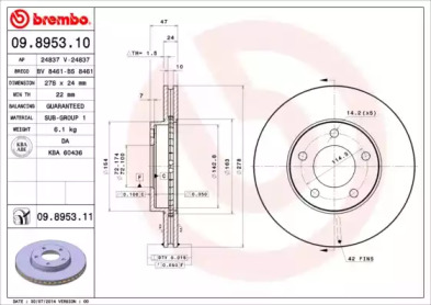 Тормозной диск A.B.S. 09.8953.10