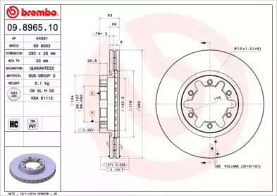 Тормозной диск A.B.S. 09.8965.10