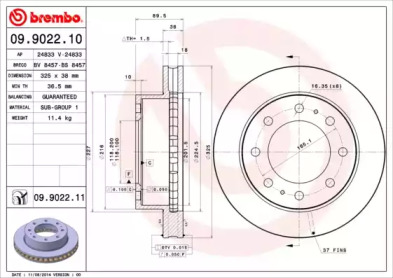 Тормозной диск A.B.S. 09.9022.11