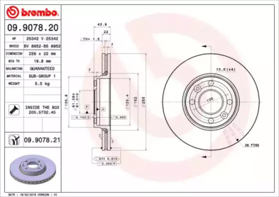 Тормозной диск A.B.S. 09.9078.20