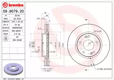 Тормозной диск A.B.S. 09.9079.20