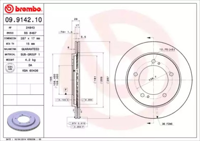 Тормозной диск A.B.S. 09.9142.10