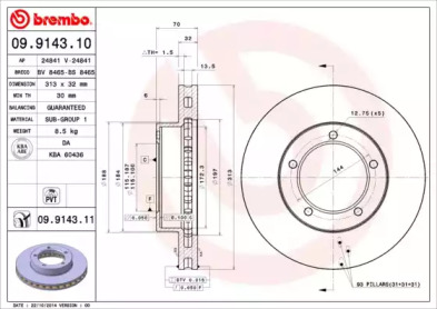 Тормозной диск A.B.S. 09.9143.10