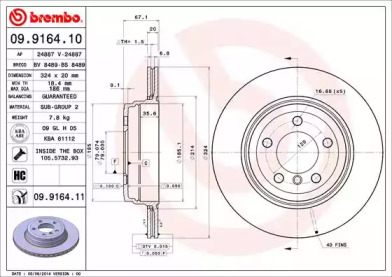 Тормозной диск A.B.S. 09.9164.11