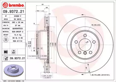 Тормозной диск A.B.S. 09.9372.21