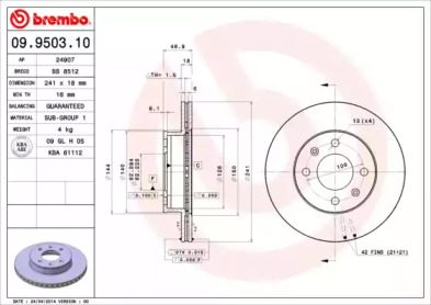 Тормозной диск A.B.S. 09.9503.10