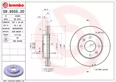 Тормозной диск A.B.S. 09.9555.20