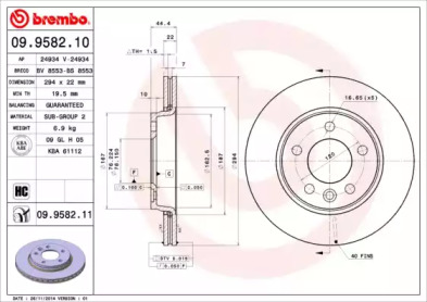 Тормозной диск A.B.S. 09.9582.10