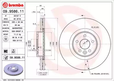 Тормозной диск A.B.S. 09.9586.11