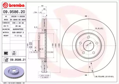 Тормозной диск A.B.S. 09.9586.21