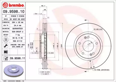 Тормозной диск A.B.S. 09.9598.11