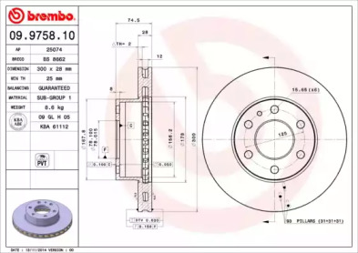 Тормозной диск A.B.S. 09.9758.10