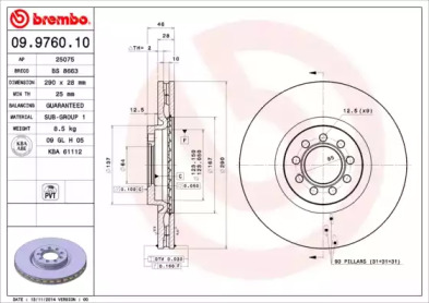 Тормозной диск A.B.S. 09.9760.10