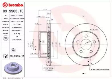 Тормозной диск A.B.S. 09.9905.11