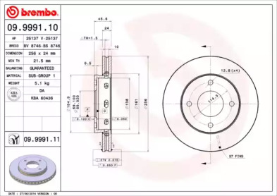 Тормозной диск A.B.S. 09.9991.11